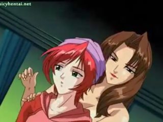 Nadržený anime lesbičky prstoklad a koketování